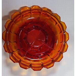 Fenton glass Valencia Ashtray in Amberina  Mid Century Modern 70's Read Descript